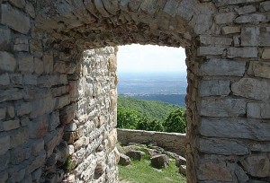 Medvedgrad - view towards Zagreb through the pass