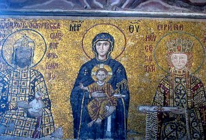Virgin Mary with Emperor John II Komnenos and Empress Irene