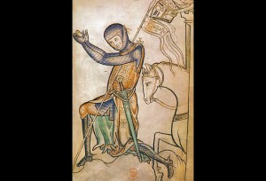 Crusader taken from Mladen HOUSKA ur. Templari i njihovo nasljeđe, 800 godina od dolaska templara na Zemlju sv. Martina exhibition catalogue, Museum Sv. Ivan Zelina